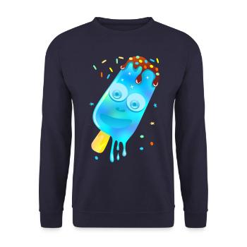 Crème glacée colorée – Bleu - Sweat-shirt Unisexe - marine - Devant - Alina (178cm) & Michal (187cm)