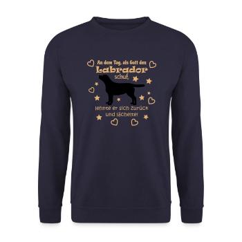Gott schuf Labrador - Unisex Pullover - Navy - Vorne - Alina (178cm) & Michal (187cm)