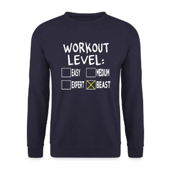 Workout Level Beast - Sweat-shirt Unisexe - marine - Devant - Alina (178cm) & Michal (187cm)