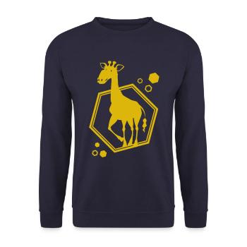 Girafe - Afrique - Nature sauvage - Conservation de la nature - Sweat-shirt Unisexe - marine - Devant - Alina (178cm) & Michal (187cm)