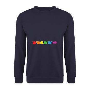 LBGT Flag Gay Pride Human Vintage Rainbow - Unisex Sweatshirt - navy - Front - Alina (178cm) & Michal (187cm)