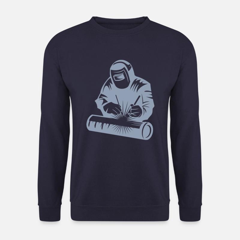 Schweißer-Silhouette beim Bogenschweißen - Unisex Pullover - Navy