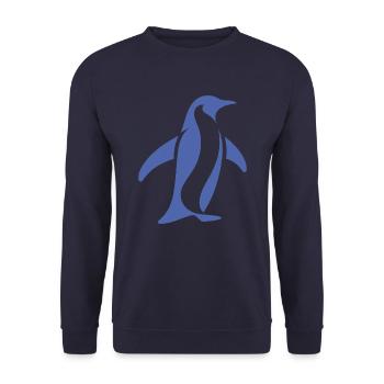 Pingouin Pôle Sud Silhouette Minimaliste - Sweat-shirt Unisexe - marine - Devant - Alina (178cm) & Michal (187cm)