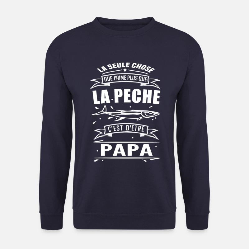 Geschenkidee Papa liebt Angeln. - Unisex Pullover - Navy