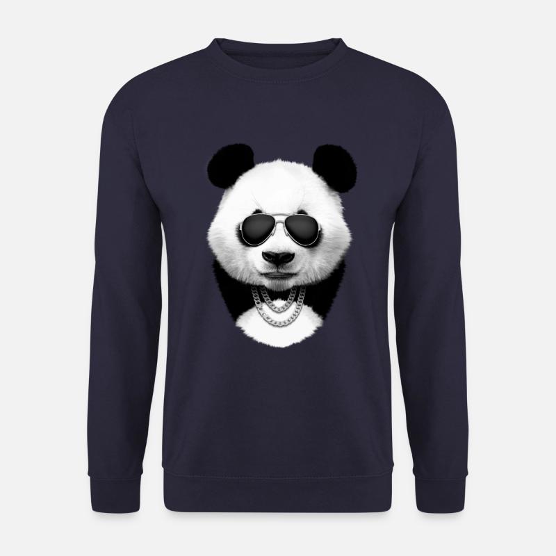 Panda in Schwarz - Unisex Pullover - Navy