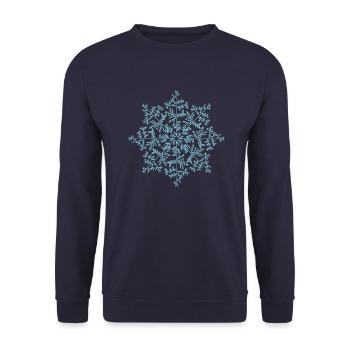 Snowflake Drawn Unique Winter Sweater - Unisex Sweatshirt - navy - Front - Alina (178cm) & Michal (187cm)