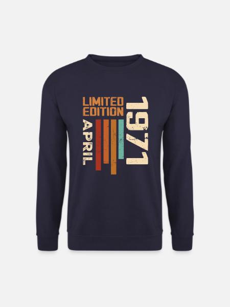 Geboren im April 1971 Retro 1971 Geburtstagsgeschenk - Unisex Pullover - Navy