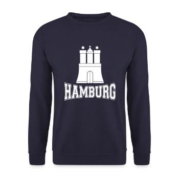 Hamburg - Unisex Pullover - Navy - Vorne - Alina (178cm) & Michal (187cm)