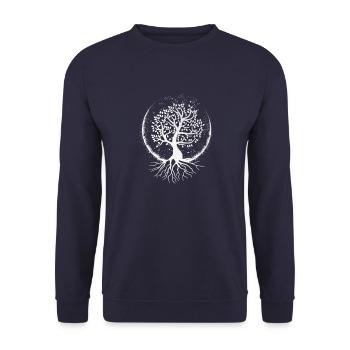 Arbre de la vie (fond sombre) - Sweat-shirt Unisexe - marine - Devant - Alina (178cm) & Michal (187cm)