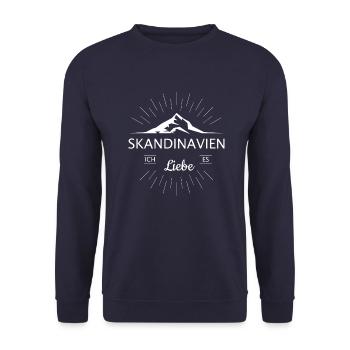 SKANDINAVIEN | Ich Liebe Es GESCHENKIDEE - Unisex Pullover - Navy - Vorne - Alina (178cm) & Michal (187cm)