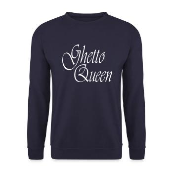 Ghetto Queen Partnershirt cadeau anniversaire - Sweat-shirt Unisexe - marine - Devant - Alina (178cm) & Michal (187cm)