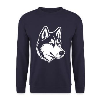 Tête de chien husky - Sweat-shirt Unisexe - marine - Devant - Alina (178cm) & Michal (187cm)