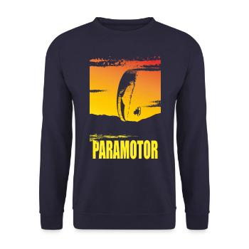 Paramotor Sport Motor Paragliding - Unisex Sweatshirt - navy - Front - Alina (178cm) & Michal (187cm)