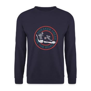 Sneaker freak - Unisex Sweatshirt - navy - Front - Alina (178cm) & Michal (187cm)