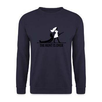 The hunt is over JGA Junggesellenabschied Party - Unisex Sweatshirt - navy - Front - Alina (178cm) & Michal (187cm)
