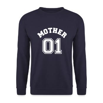 Mother 01 - Mutter 01 - Familie - Muttertag -Liebe - Unisex Pullover - Navy - Vorne - Alina (178cm) & Michal (187cm)