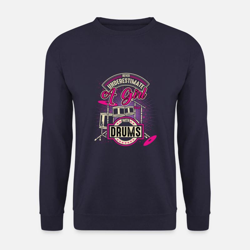 Drummer Mädchen - Unisex Pullover - Navy