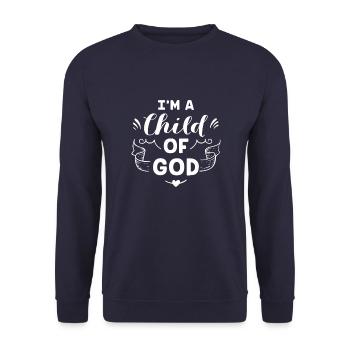 I am a child of God - Unisex Sweatshirt - navy - Front - Alina (178cm) & Michal (187cm)
