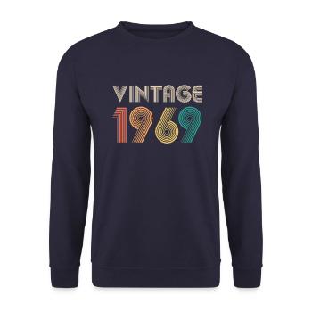 Vintage 1969 vintage de cadeau anniversaire 50e ' - Sweat-shirt Unisexe - marine - Devant - Alina (178cm) & Michal (187cm)