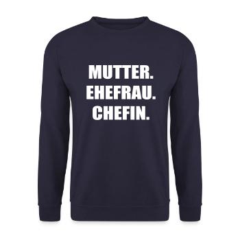 Mutter - Unisex Pullover - Navy - Vorne - Alina (178cm) & Michal (187cm)
