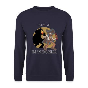 Ingenieur und Ingenieure lustige Sprüche - Unisex Pullover - Navy - Vorne - Alina (178cm) & Michal (187cm)