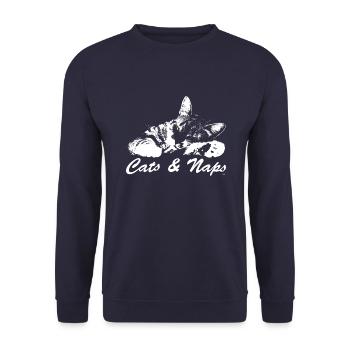 Cats & Naps - Unisex Sweatshirt - navy - Front - Alina (178cm) & Michal (187cm)