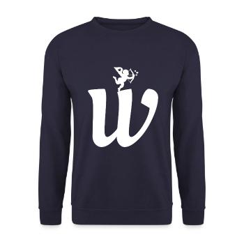 W - Unisex Pullover - Navy - Vorne - Alina (178cm) & Michal (187cm)