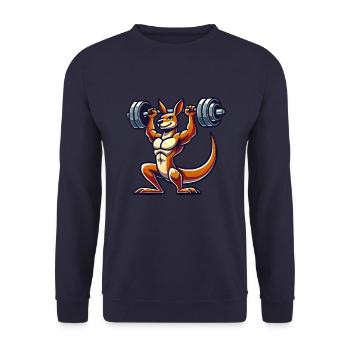 Kangourou haltère gymnase entraînement physique - Sweat-shirt Unisexe - marine - Devant - Alina (178cm) & Michal (187cm)