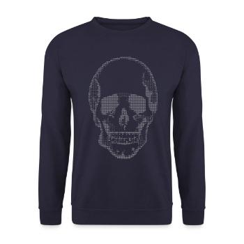 Code ASCII (Skull-One-Edition) - Sweat-shirt Unisexe - marine - Devant - Alina (178cm) & Michal (187cm)