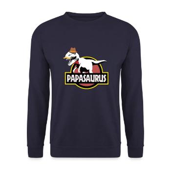 Papasaurus papa dinosaurs - Unisex Sweatshirt - navy - Front - Alina (178cm) & Michal (187cm)