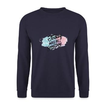 Heute wird ein Guter Tag - Unisex Pullover - Navy - Vorne - Alina (178cm) & Michal (187cm)