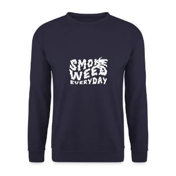 Smoke Weed Everyday - Unisex Sweatshirt - navy - Front - Alina (178cm) & Michal (187cm)