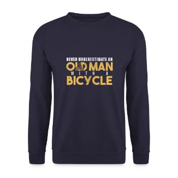 Old Man Bicycle - Unisex Pullover - Navy - Vorne - Alina (178cm) & Michal (187cm)