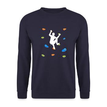 Klettern an der Wand - Unisex Pullover - Navy - Vorne - Alina (178cm) & Michal (187cm)