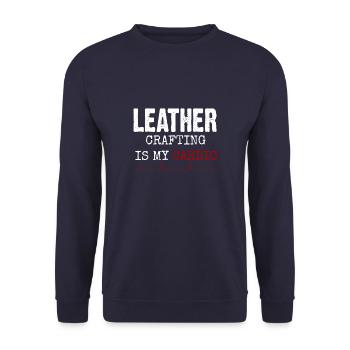 Leather craft - Unisex Sweatshirt - navy - Front - Alina (178cm) & Michal (187cm)