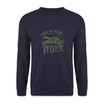 Ich bin ein Tank - Unisex Pullover - Navy - Vorne - Alina (178cm) & Michal (187cm)