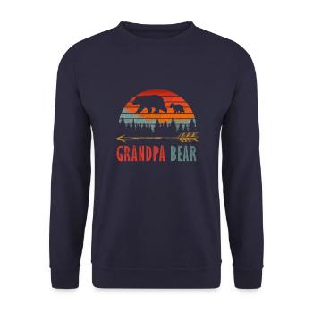 Bear grandfather - Unisex Sweatshirt - navy - Front - Alina (178cm) & Michal (187cm)