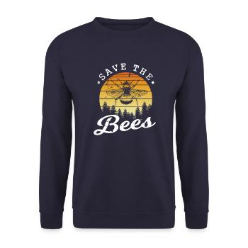 Save the bees - Unisex Sweatshirt - navy - Front - Alina (178cm) & Michal (187cm)