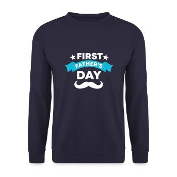 Eerste Vaderdag - Uniseks sweater - navy - Voor - Alina (178cm) & Michal (187cm)