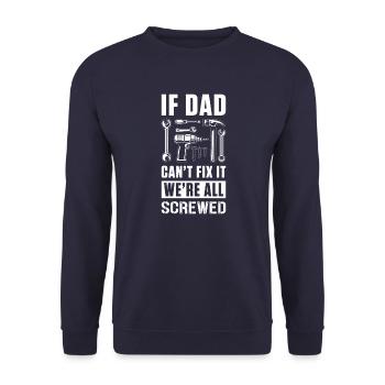 Dad can't fix it - Unisex Sweatshirt - navy - Front - Alina (178cm) & Michal (187cm)