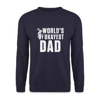 Worlds Okayest Dad - Unisex Sweatshirt - navy - Front - Alina (178cm) & Michal (187cm)