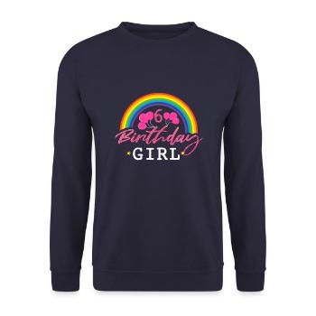 Birthday 6 girls - Unisex Sweatshirt - navy - Front - Alina (178cm) & Michal (187cm)