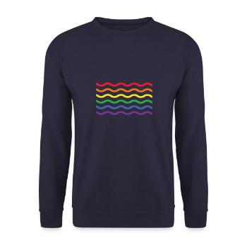 LGBT Rainbow Waives - Unisex Sweatshirt - navy - Front - Alina (178cm) & Michal (187cm)
