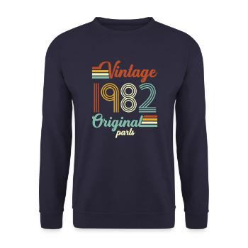 Vintage 1982 Original - Sweat-shirt Unisexe - marine - Devant - Alina (178cm) & Michal (187cm)
