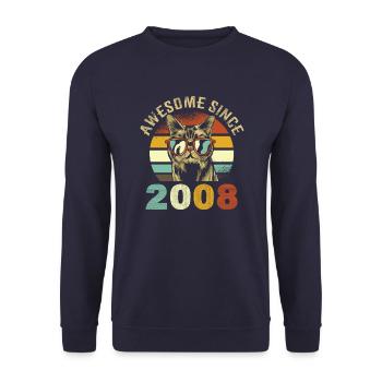 Awesome Since 2008 - Unisex Pullover - Navy - Vorne - Alina (178cm) & Michal (187cm)