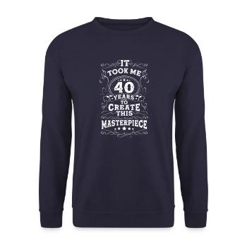 M'a pris 40 ans - Sweat-shirt Unisexe - marine - Devant - Alina (178cm) & Michal (187cm)