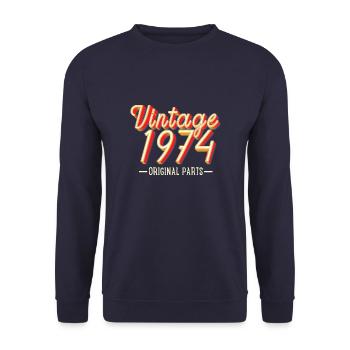 Millésime 1974 - Sweat-shirt Unisexe - marine - Devant - Alina (178cm) & Michal (187cm)