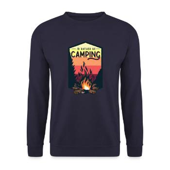 Camping - Unisex Pullover - Navy - Vorne - Alina (178cm) & Michal (187cm)