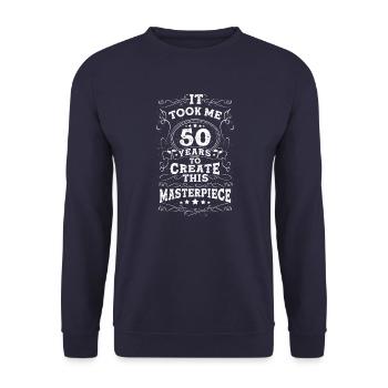 Ça m'a pris 50 ans - Sweat-shirt Unisexe - marine - Devant - Alina (178cm) & Michal (187cm)