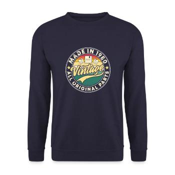 Made in 1980 - Unisex Pullover - Navy - Vorne - Alina (178cm) & Michal (187cm)